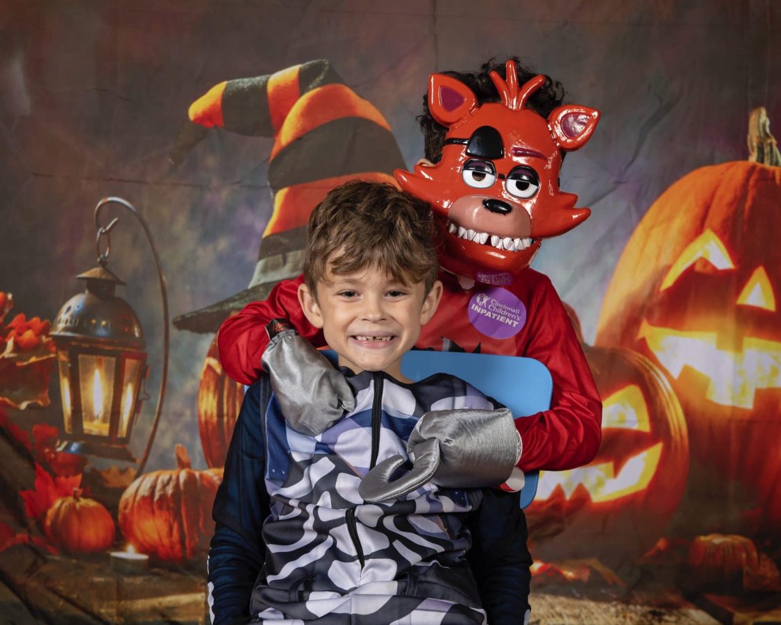 Image from Halloween in our House - Two kids with their Halloween costumes