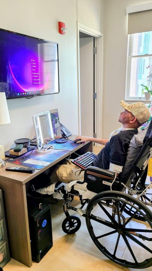 Image from Matthew's Moment - Matthew with a computer