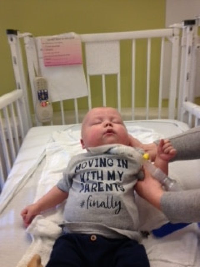 Image of Waylon laying down in bed